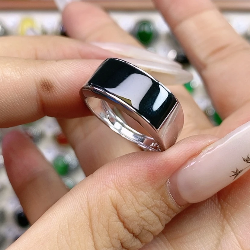 【闪购商品】和田玉戒指银S925镶嵌