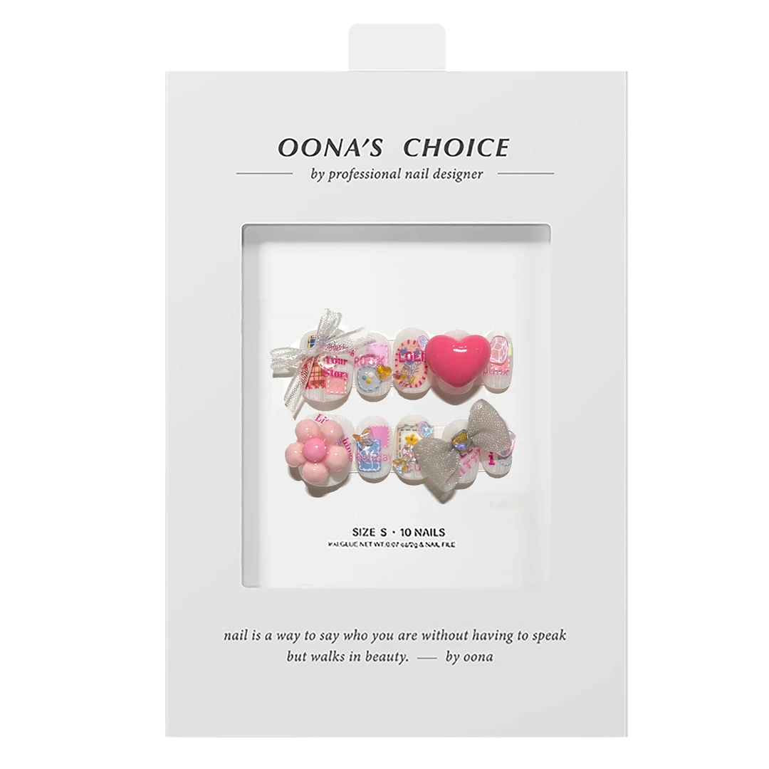 【重返20岁】春夏设计师款超童趣蝴蝶结花花美甲千禧风甜妹穿戴甲