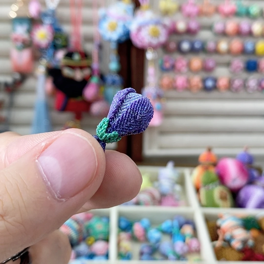 玉兰花挂件手工编绳