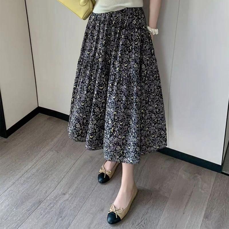 【夏央家】100%棉2025夏季半身裙大摆长裙子女#6656