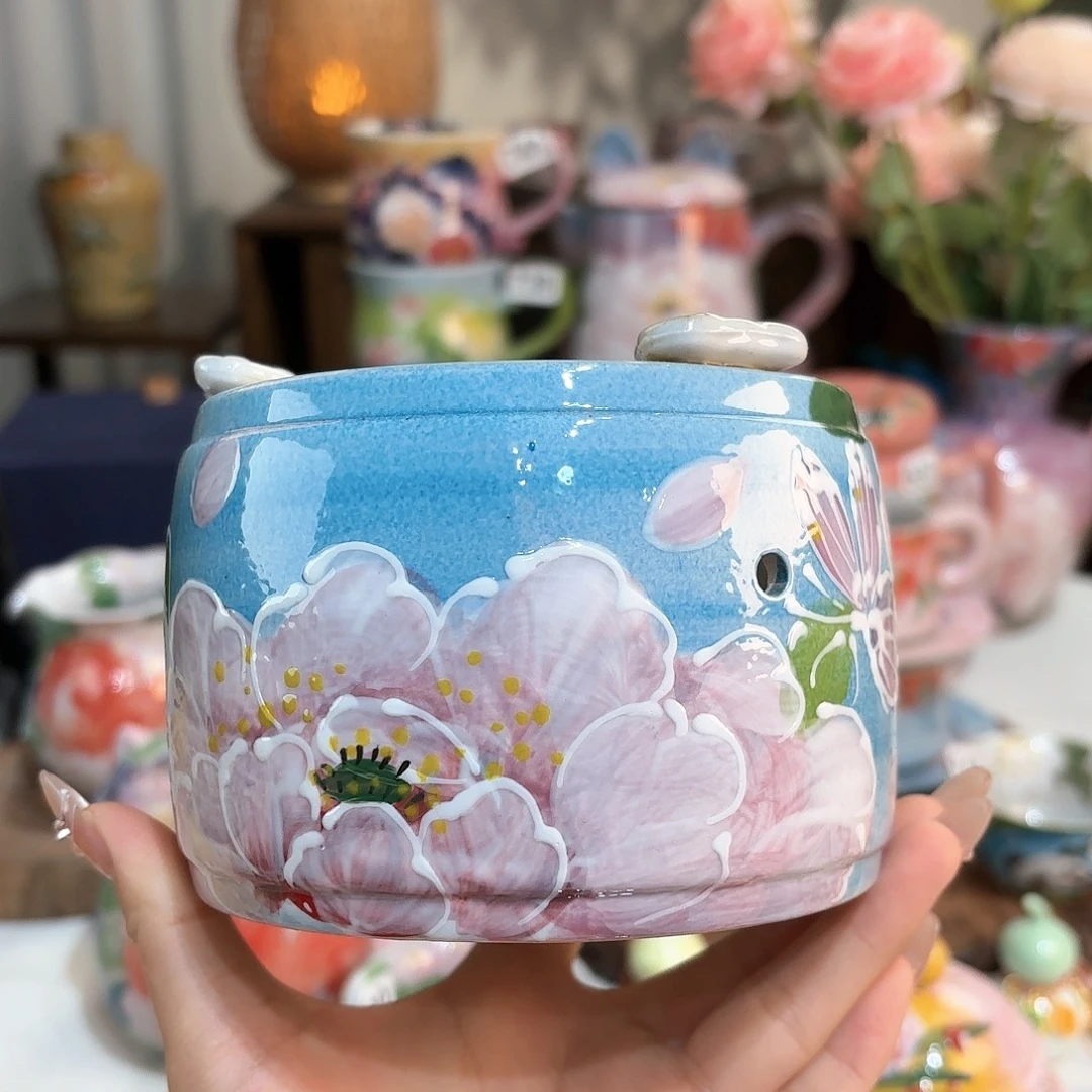 景德镇手绘高温釉下彩陶瓷茶具