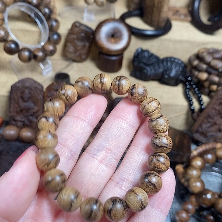 史***蓉木越南虎皮留疤白棋手串手链项链两用