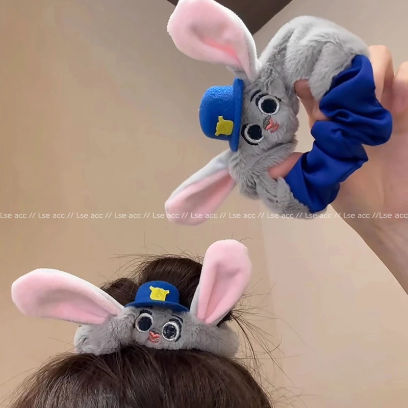 疯狂动物城毛绒发饰尼克狐尼克朱迪发圈发夹新款超萌可爱侧边夹