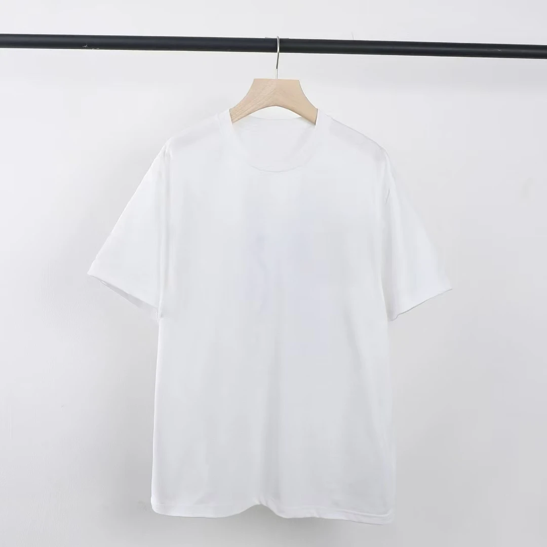 前胸大图2025新款短袖纯棉韩版时尚休闲百搭圆领宽松白色黑色半袖