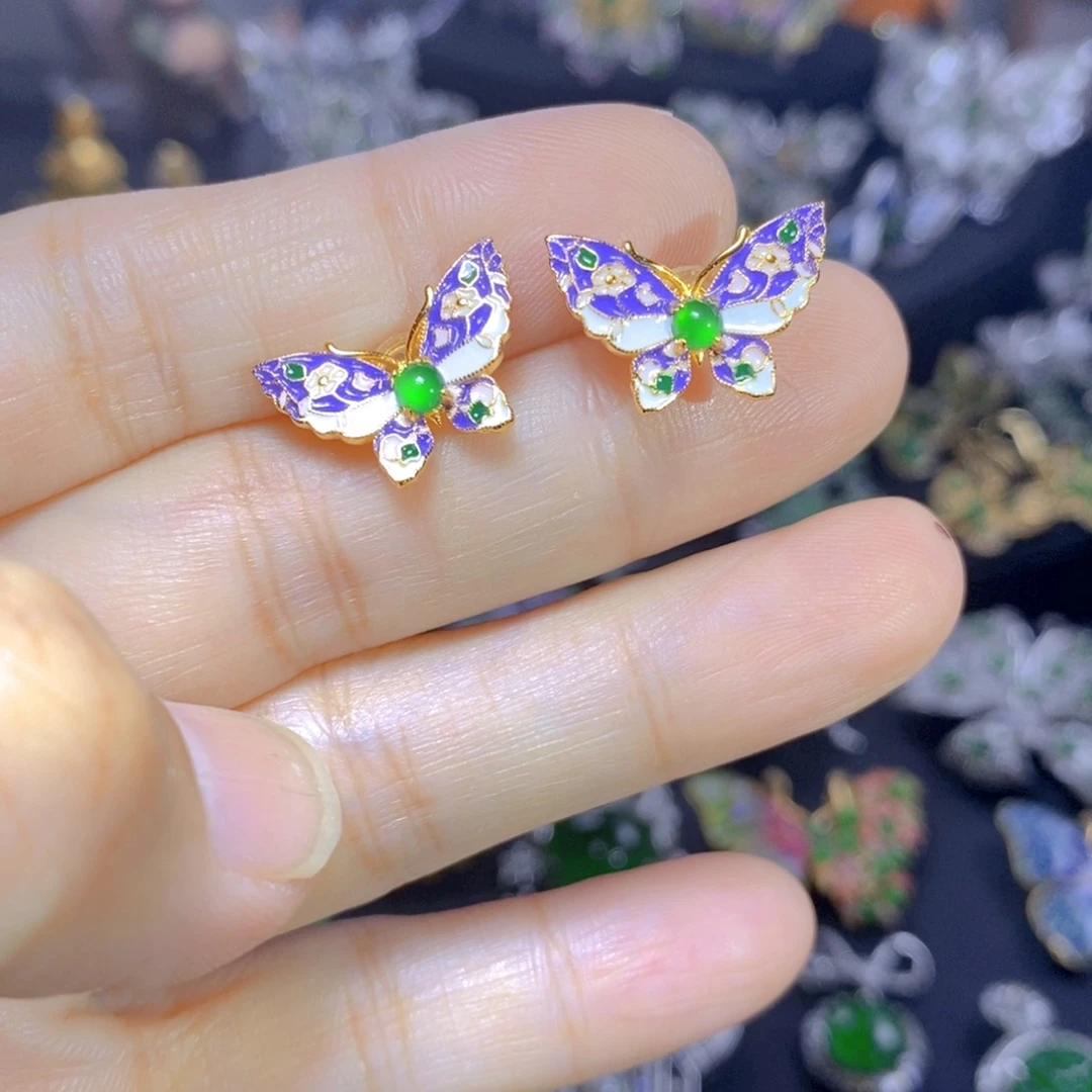 翡翠银S925镶嵌吊坠(不含链)天然