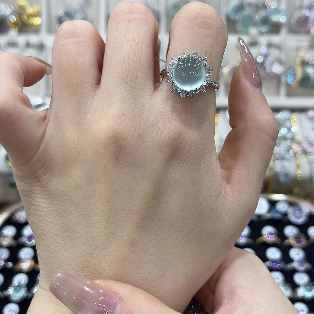 y***l蛇纹石玉银S925镶嵌戒指