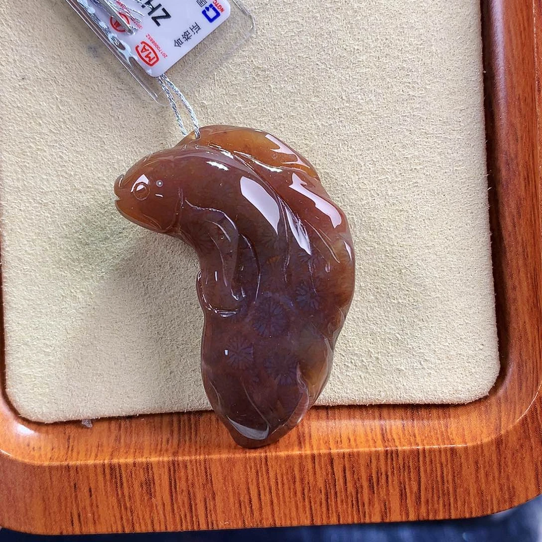 硅化珊瑚（珊瑚玉）未镶嵌吊坠(赠链)（12号）上新雕刻吊坠