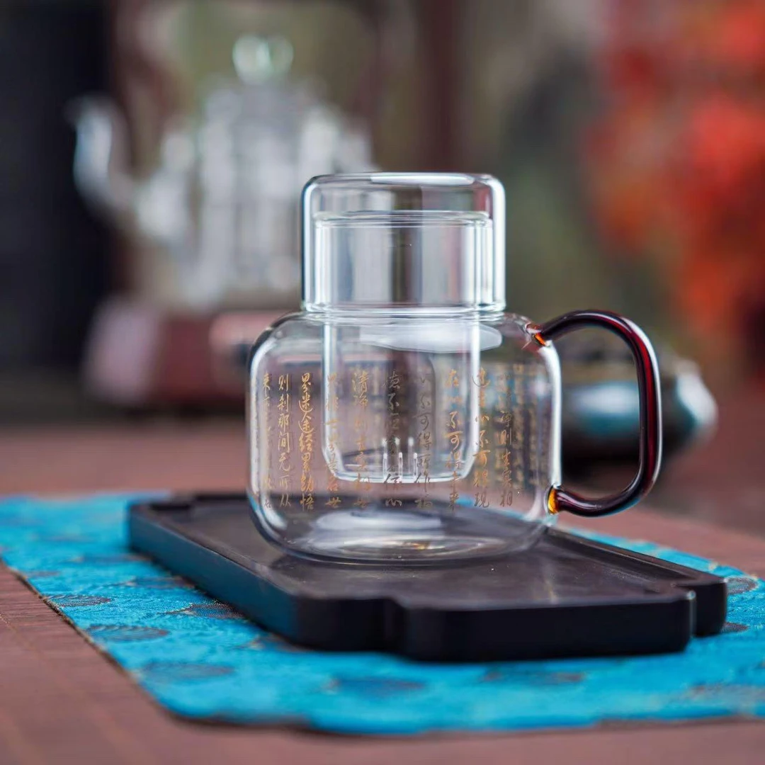 【德艺堂】晶焱玻璃耐高温茶杯喝水大容量水杯高硼硅墩墩壶