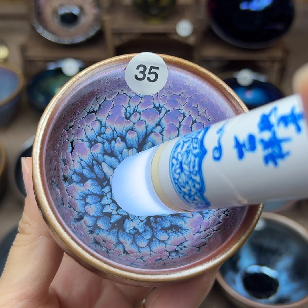 茶盏彩金建盏主人杯