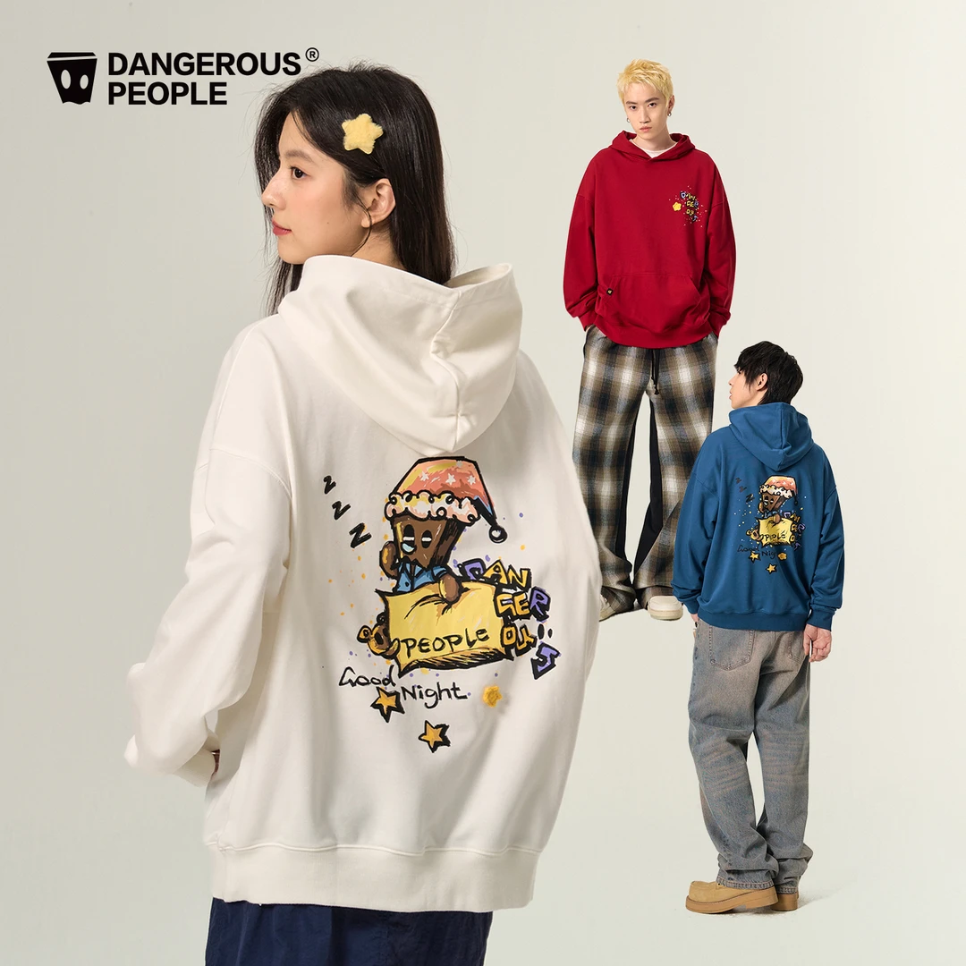 Dangerouspeople薛之谦dsp卡通瞌睡小D连帽卫衣潮牌宽松情侣上衣