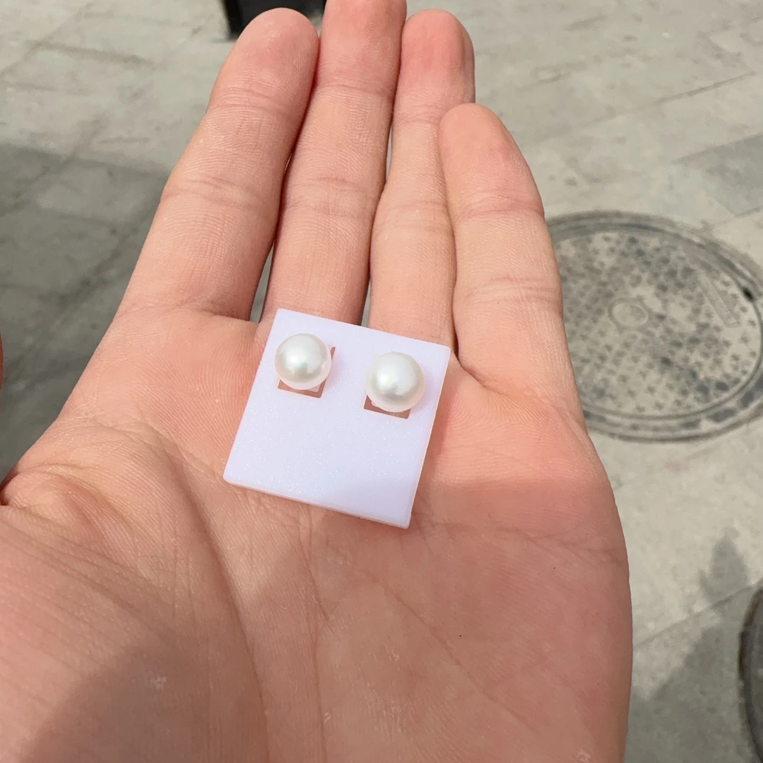 天然珍珠耳钉约7+mm多样性拍一发一z