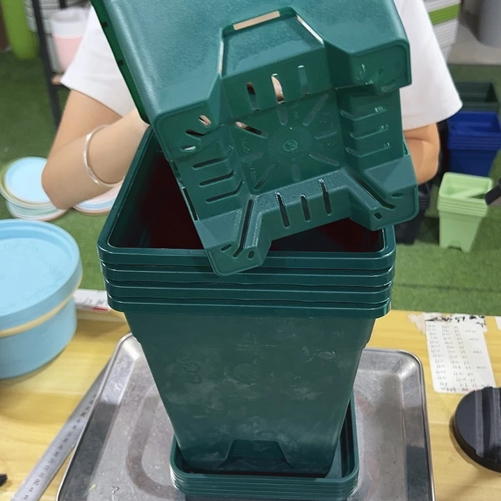 特价方盆口20高22墨绿带托5只