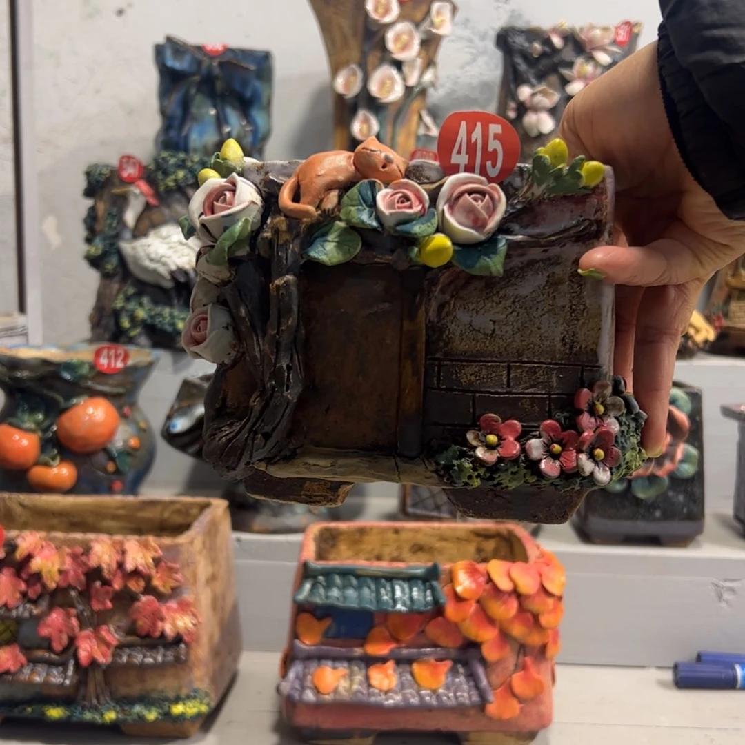 微瑕415号陶然花器手工花盆