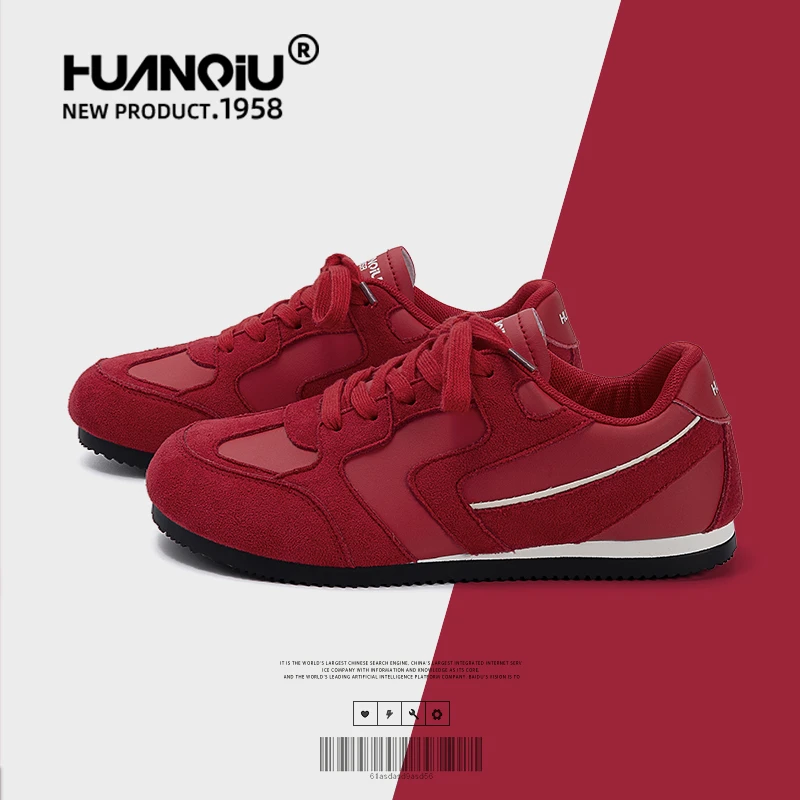 环球爆款红色德训鞋女2025新款秋季女鞋复古潮流学生百搭休闲板鞋