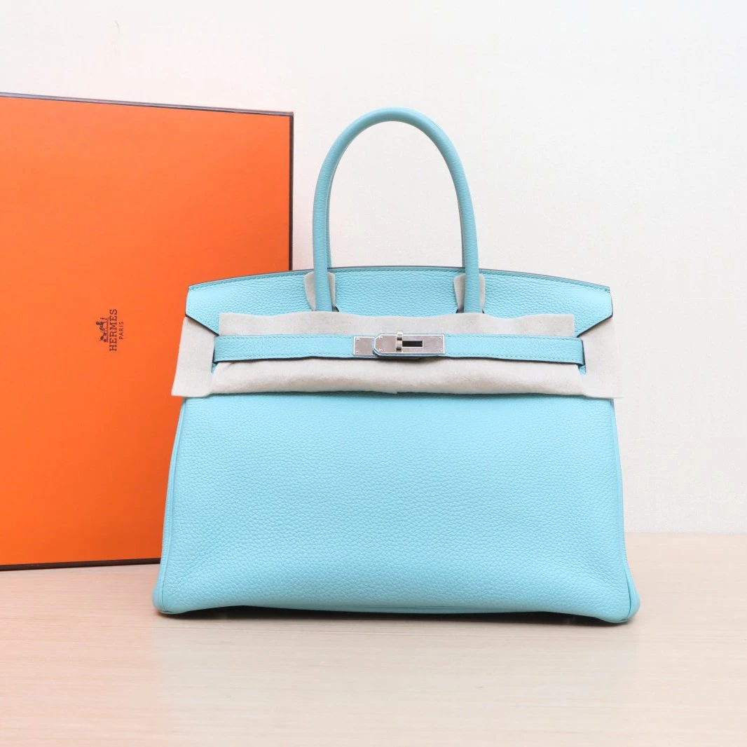 95新 Hermes/爱马仕 【双双】Birkin 30 3P马卡龙 Togo皮 T刻