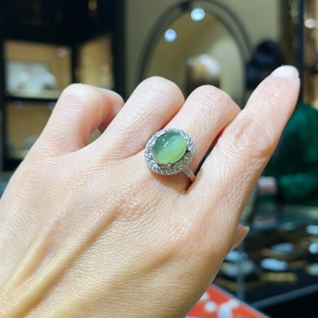 【闪购商品】和田玉戒指银S925镶嵌