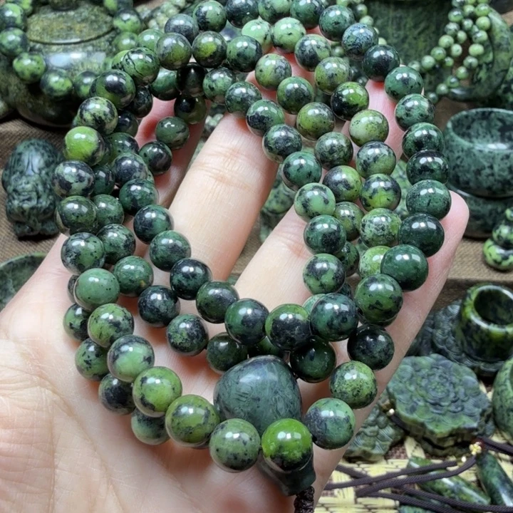 蛇纹石玉未镶嵌药王石能量养生产品