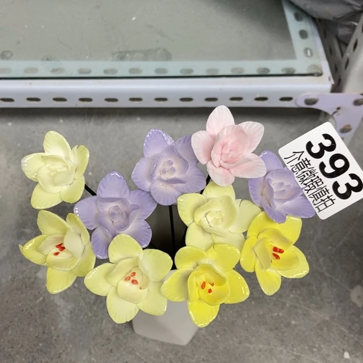 陶瓷手工制作陶瓷花10朵
