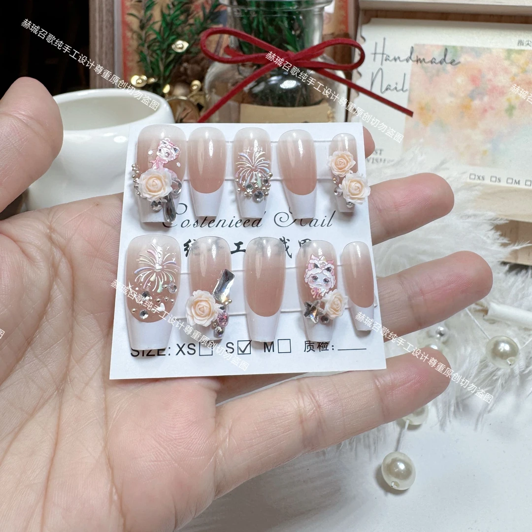 福气满满金蛇送福穿戴甲-可拆卸重复使用纯手工中长款气质