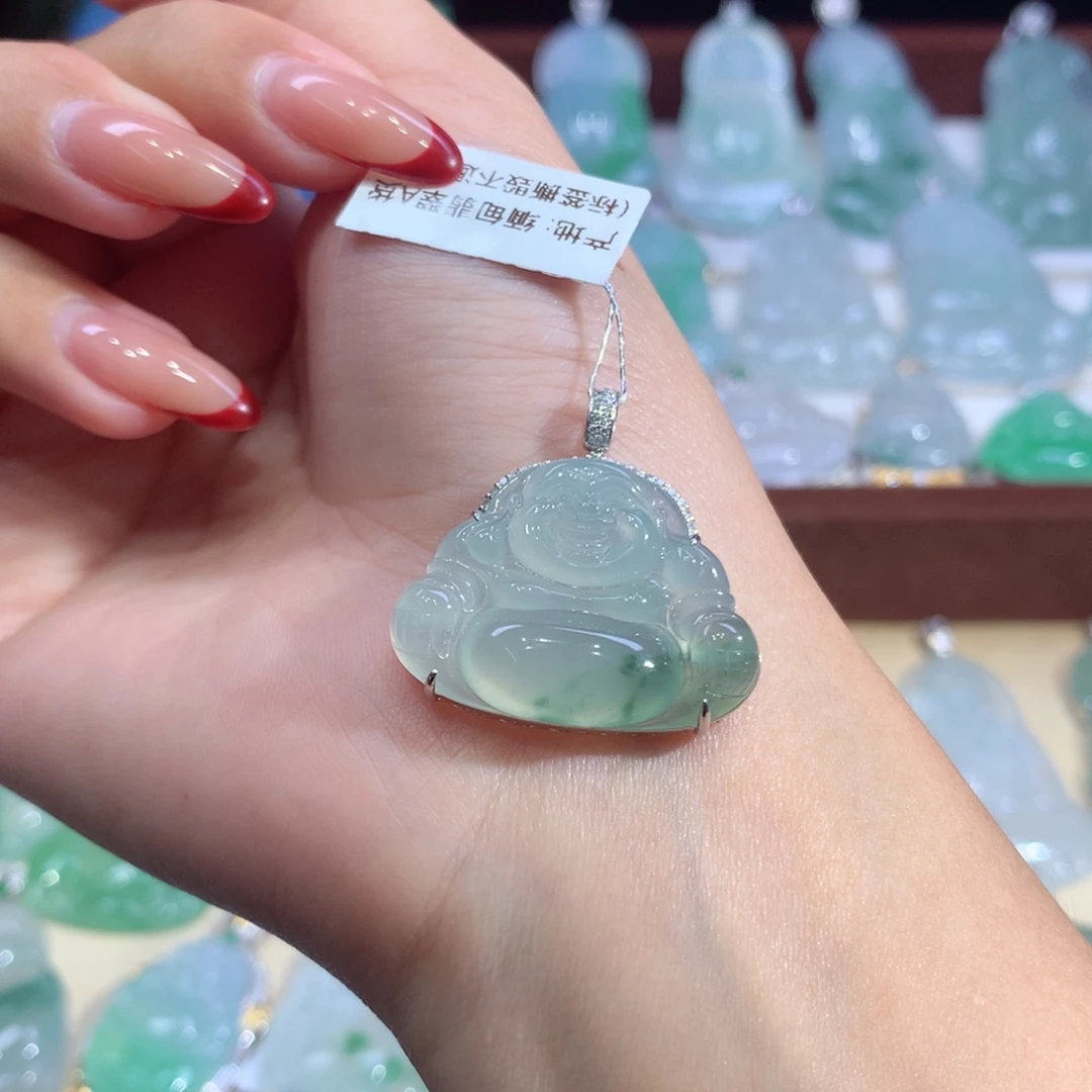 吊坠(不含链)18K金镶嵌翡翠