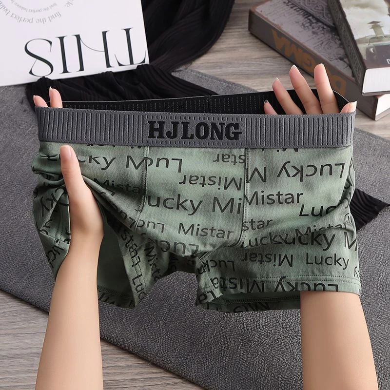 贾鲁萨加高端时尚秋季男士字母纯棉运动平角潮流个性透气四角内裤