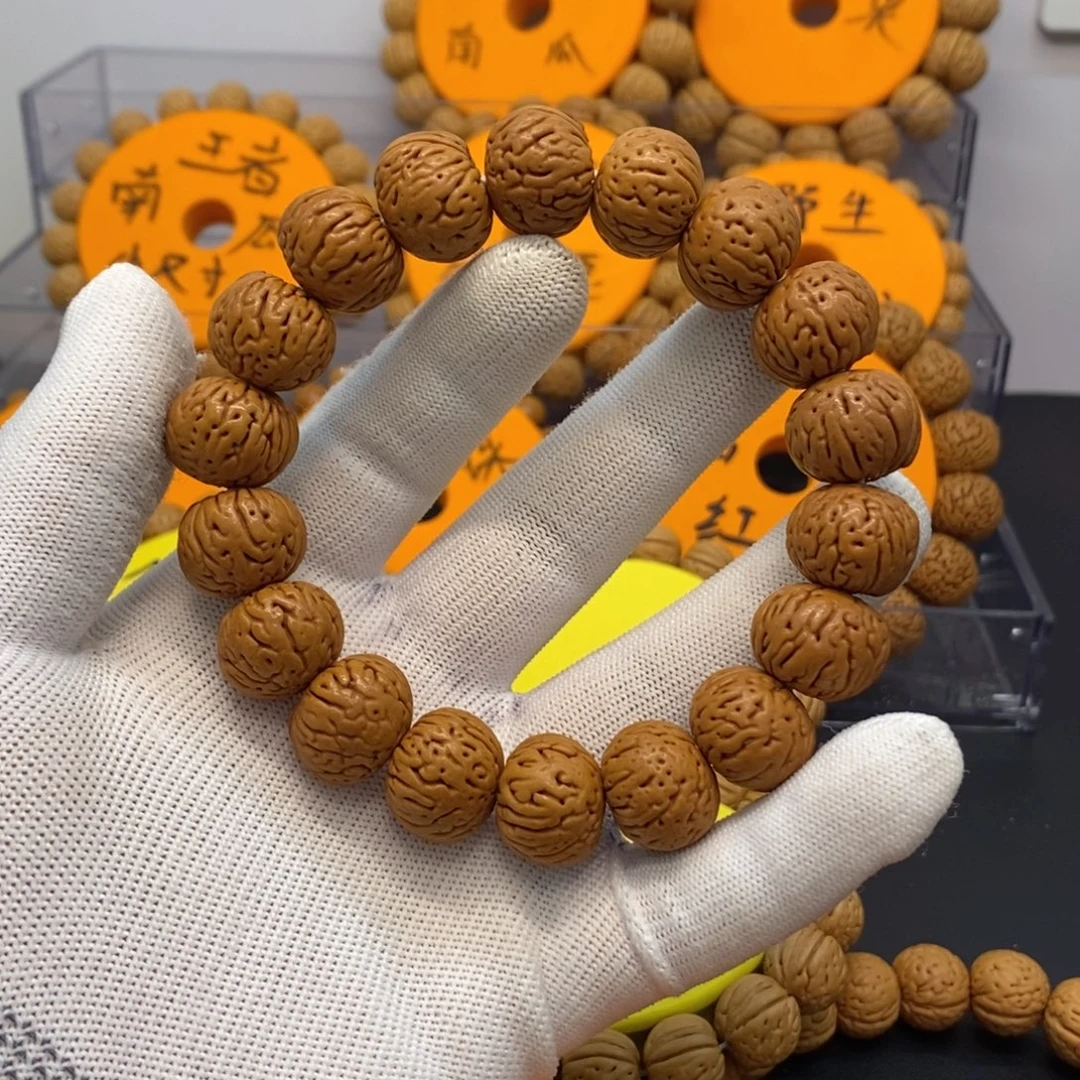 桃核手串肉纹元宝气质冠军桃核手串