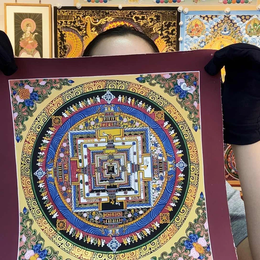 卷轴画纯手绘唐卡坛城27厘米左右