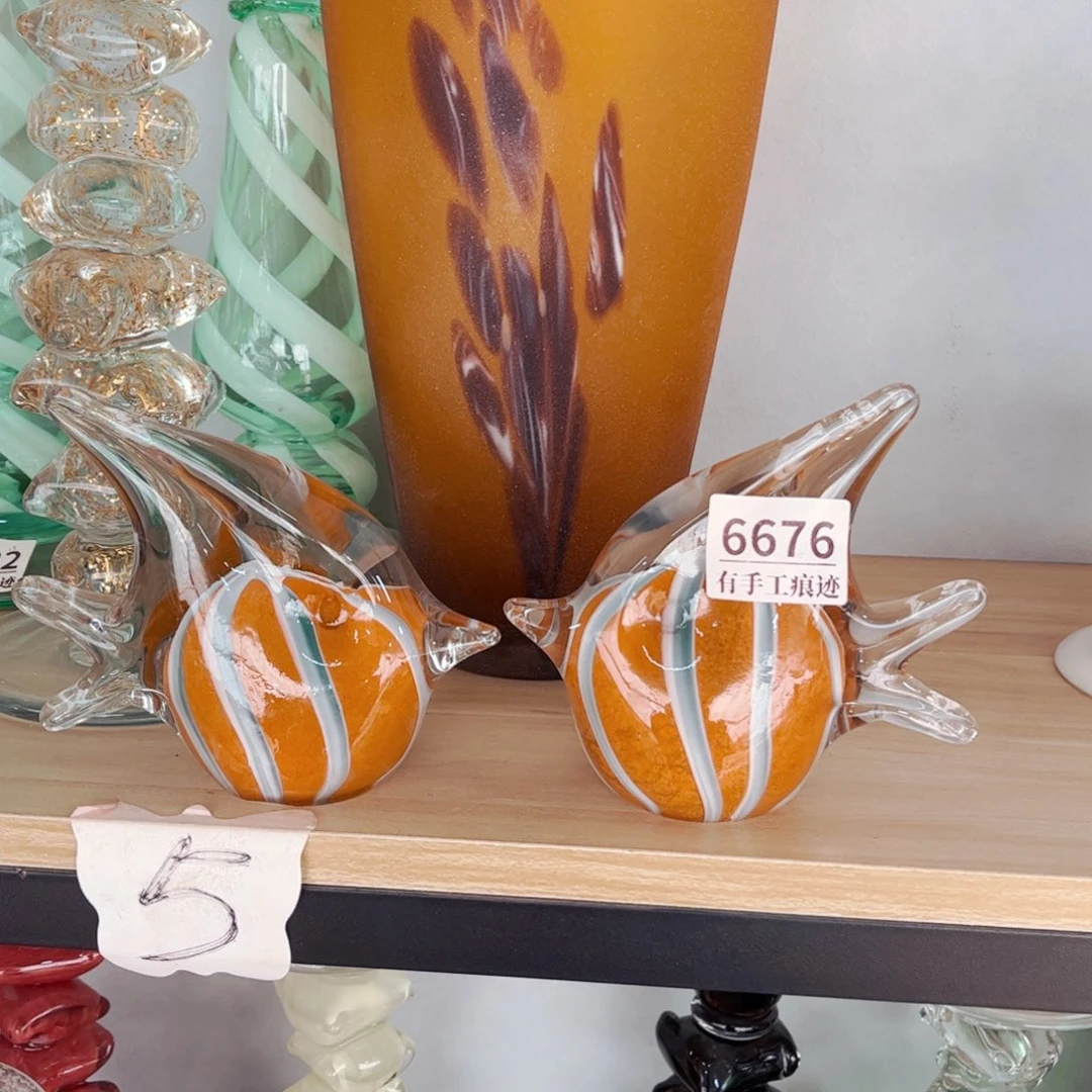 琉璃6676一对 花瓶摆件