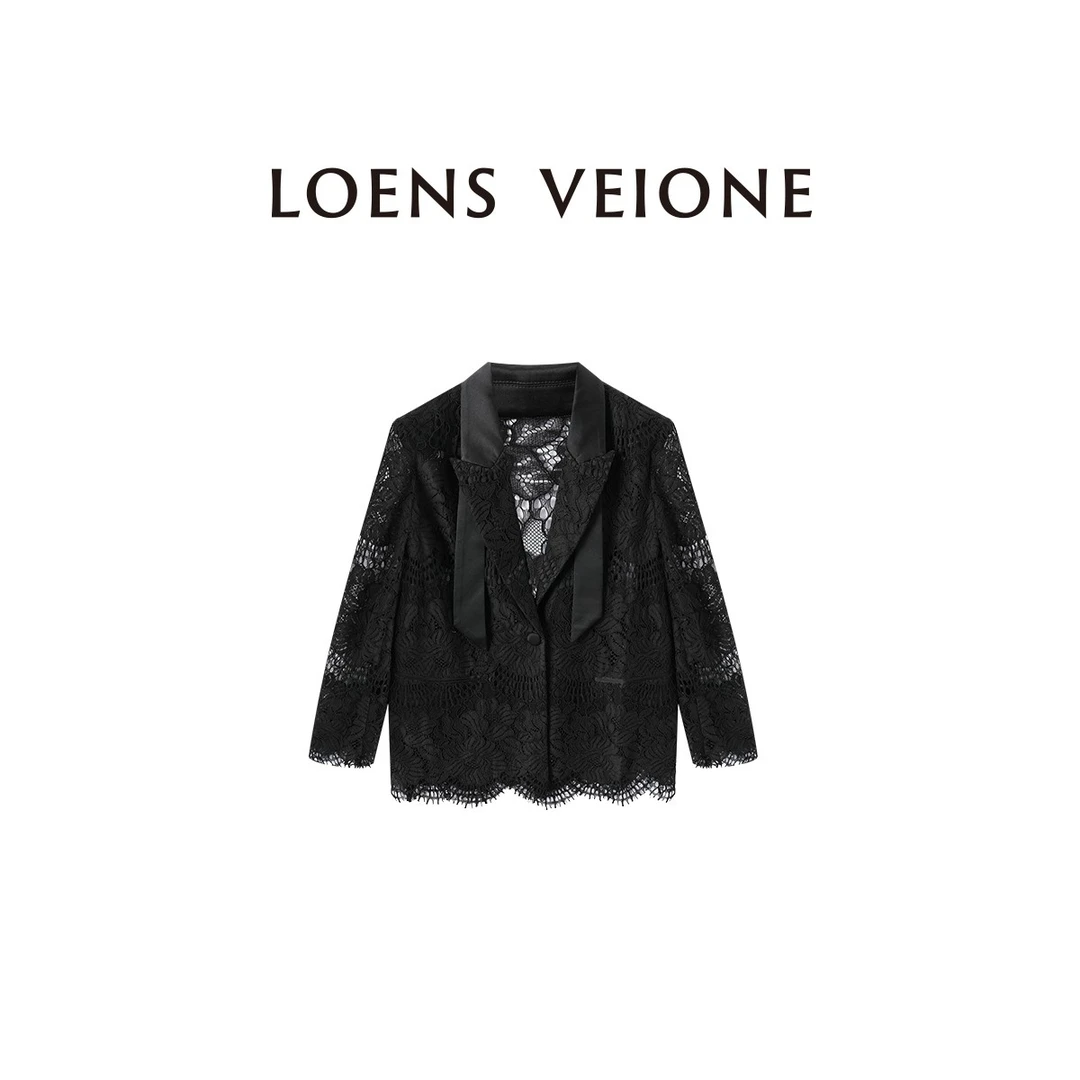 LOENS VEIONE/罗拉【鲲之梦境】蕾丝镂空气质时尚西服25CVBB0111N