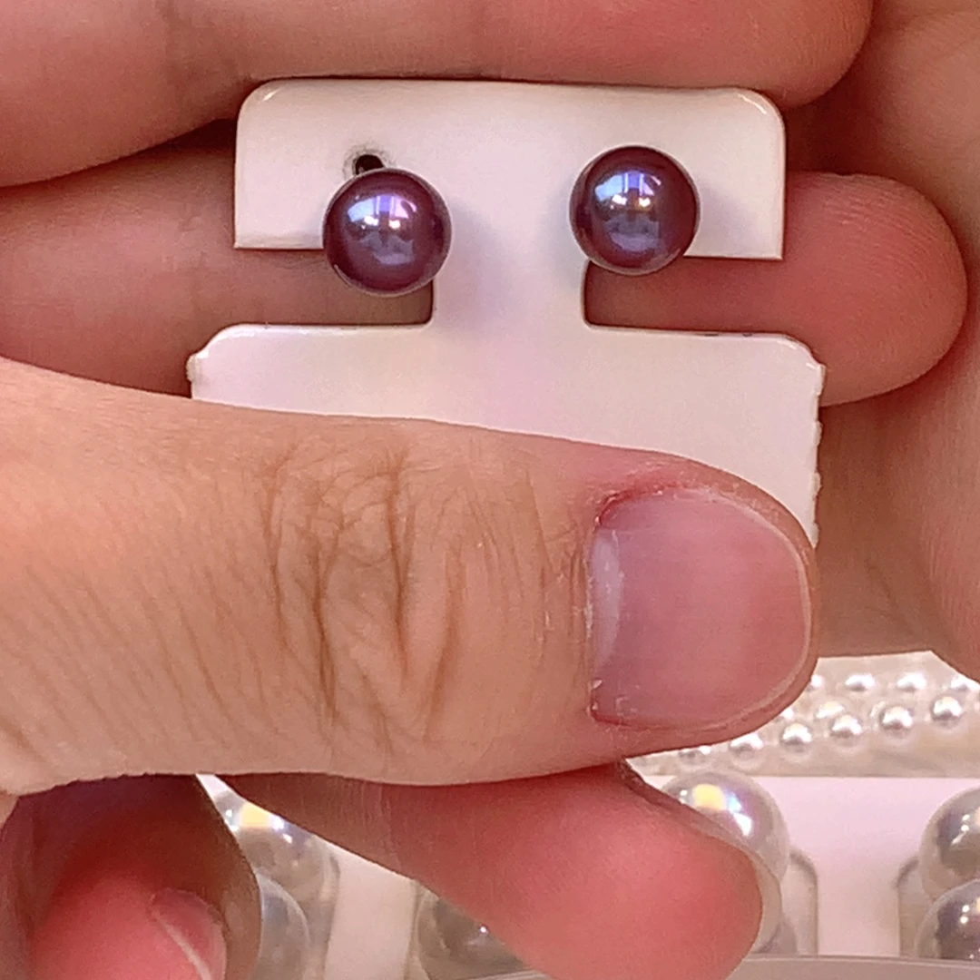 蓅***唦银S925镶嵌耳饰淡水珍珠