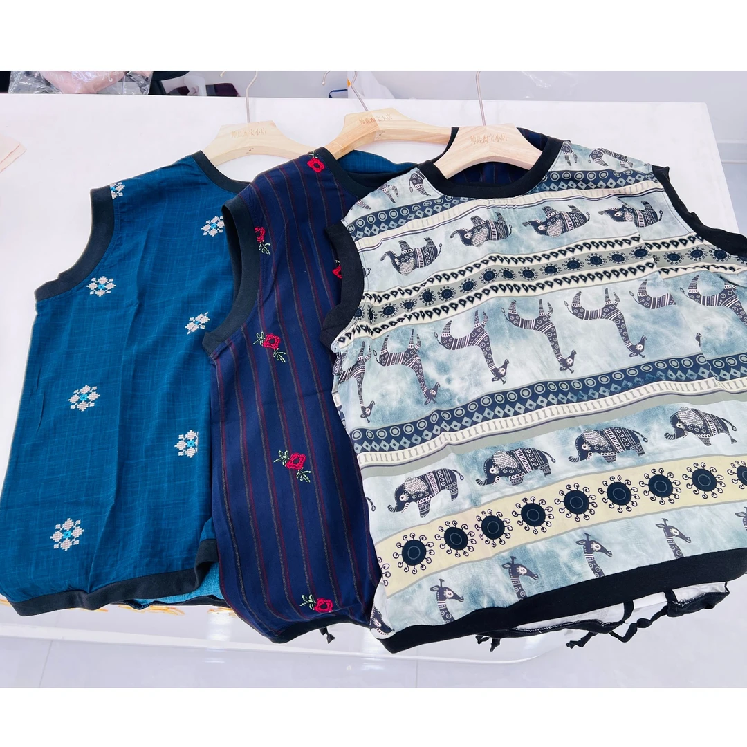 夏季外穿居家人造棉绵绸上衣半袖显瘦时尚休闲宽松印花薄款