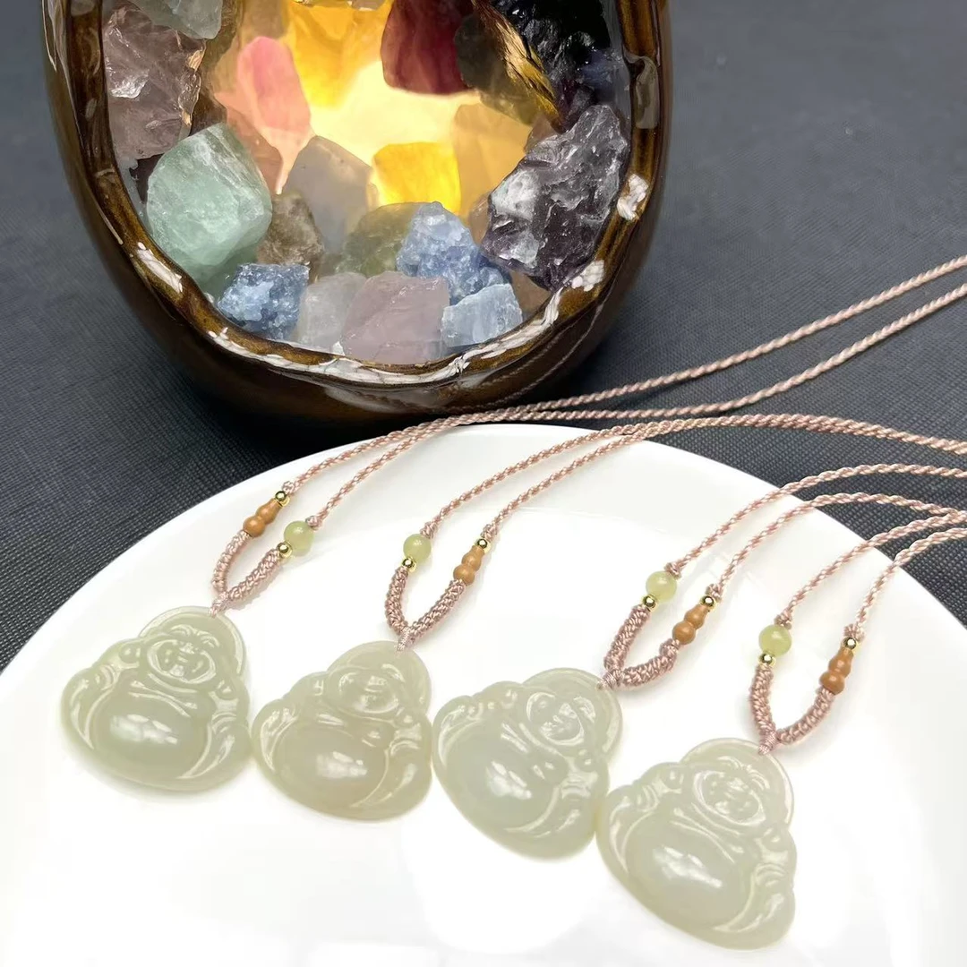 A329  和田玉佛公搭配粉套绳【多样性发其一】