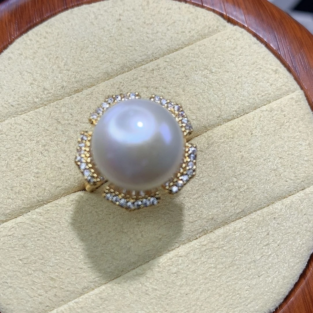 合金戒指淡水珍珠