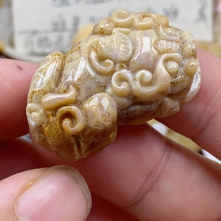 颈饰未镶嵌硅化珊瑚（珊瑚玉）有瑕 小
