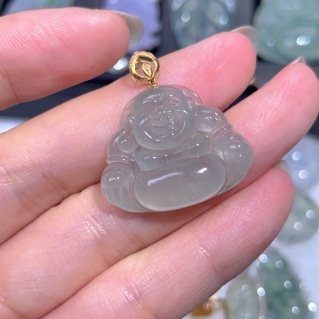 颈饰18K金镶嵌翡翠翡翠