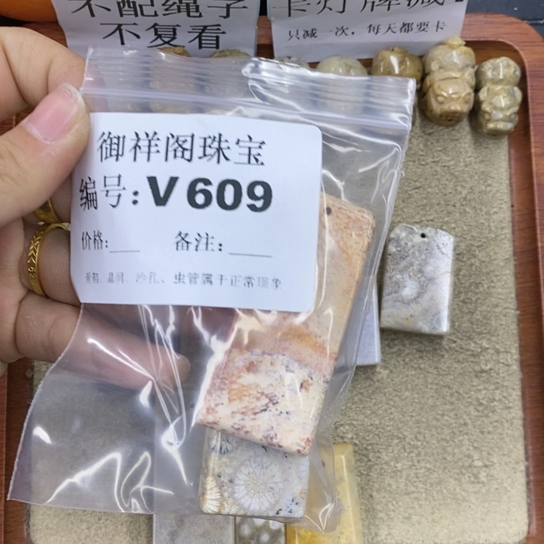 硅化珊瑚（珊瑚玉）颈饰未镶嵌零*