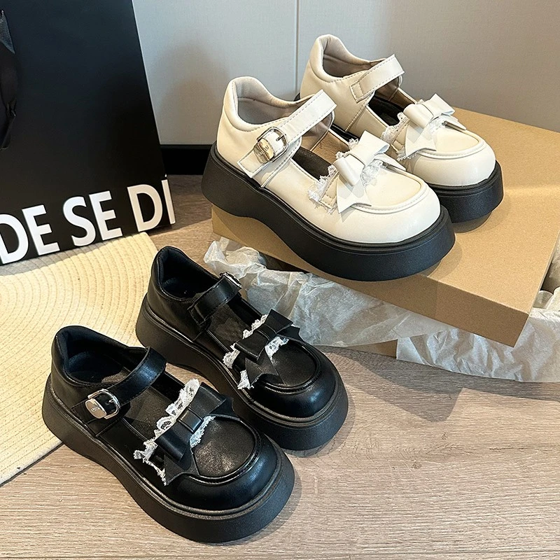 日系jk小皮鞋女2025新款夏季复古厚底学院风玛丽珍单鞋配裙子圆头