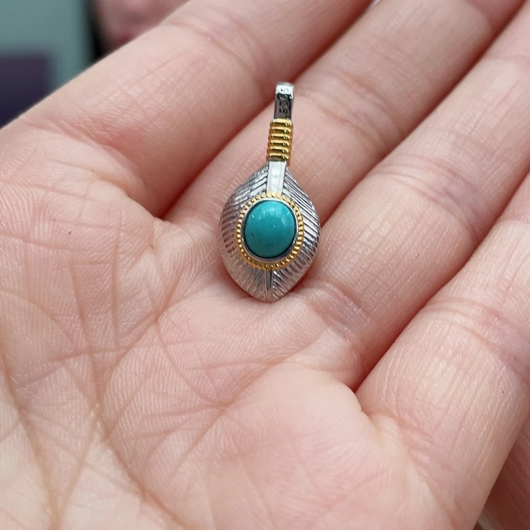 绿松石颈饰银S925镶嵌