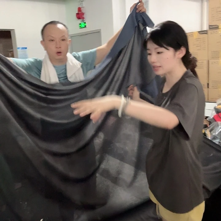 锦纶蓝灰色半成品布发1米