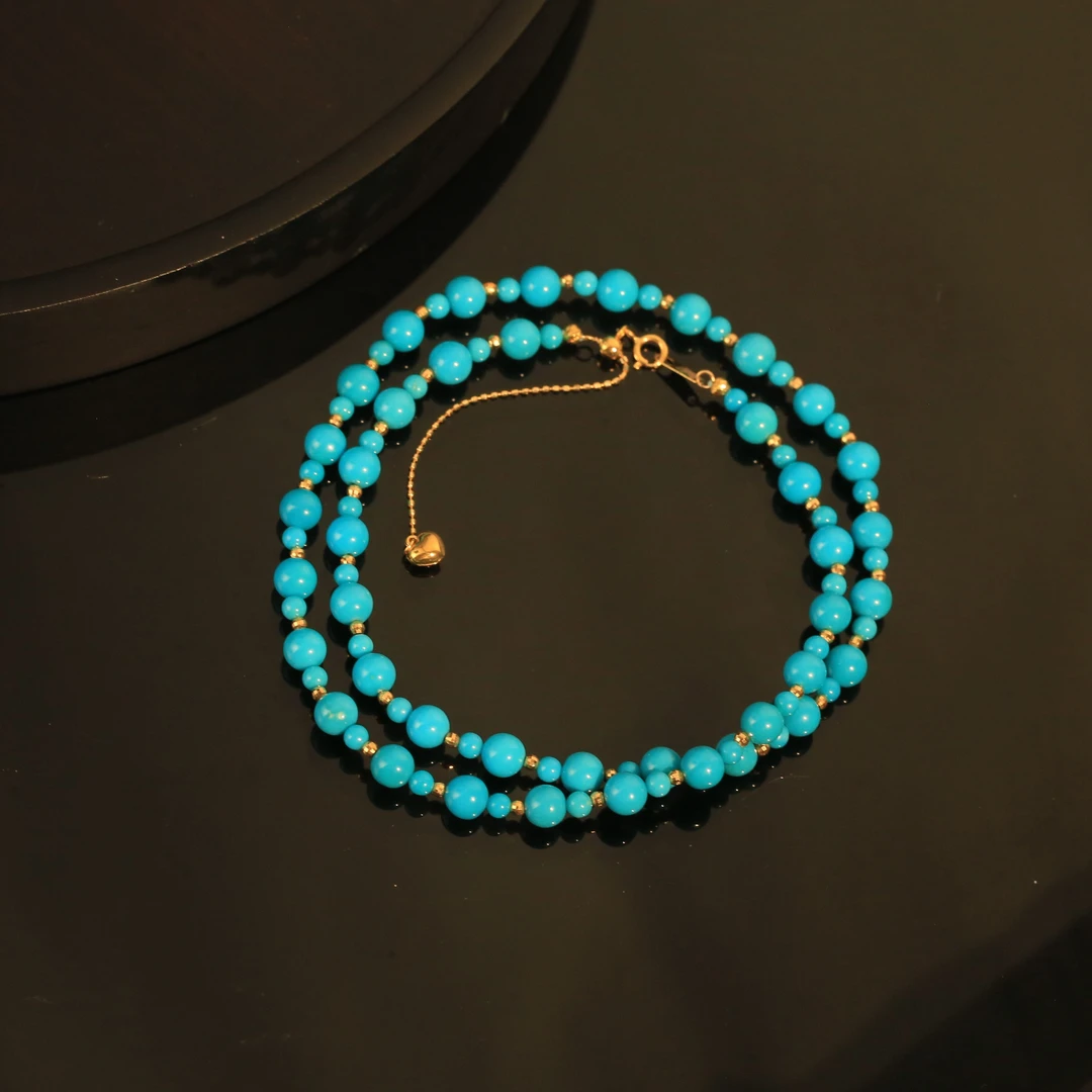 18K美松小葫芦圆珠项链约3-5mm-YY0038BJH