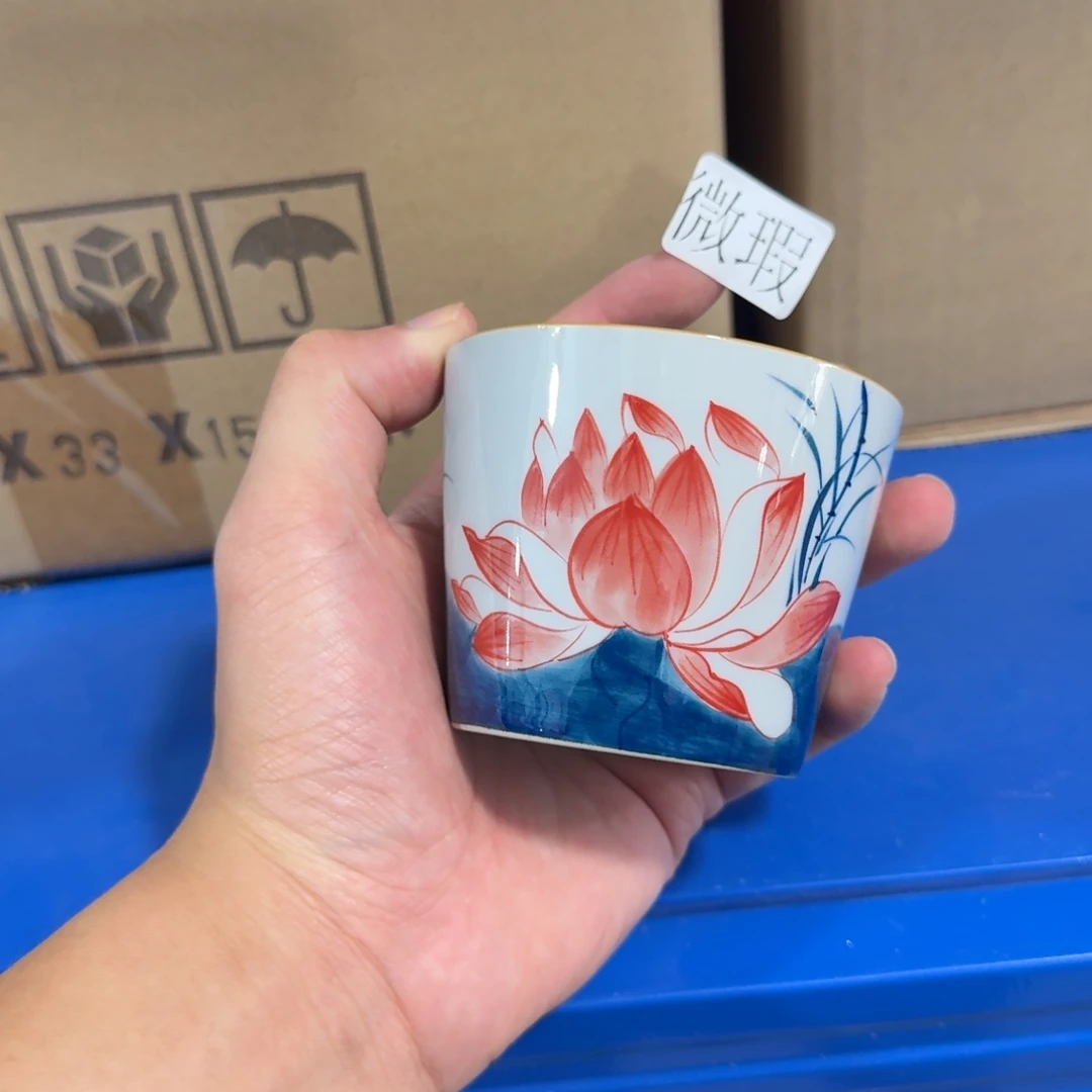 釉下手绘茶具微瑕