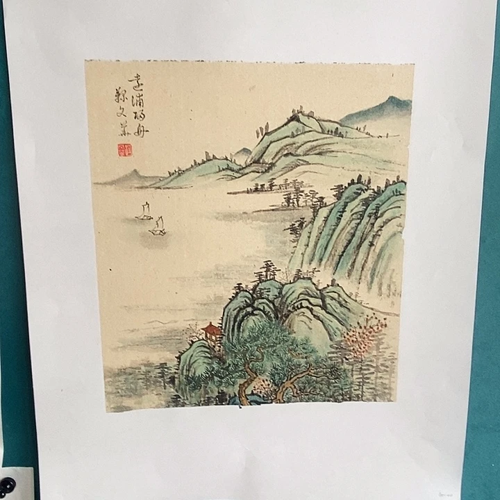 国画40*40手绘山水