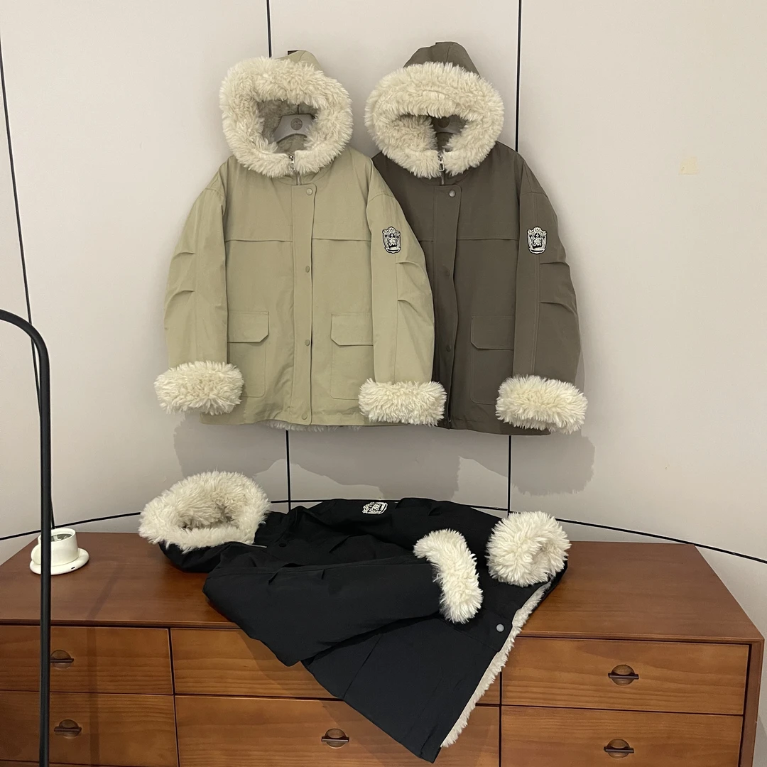 FUJIA STYLE新款气质休闲韩版简约毛毛连帽外套M9023