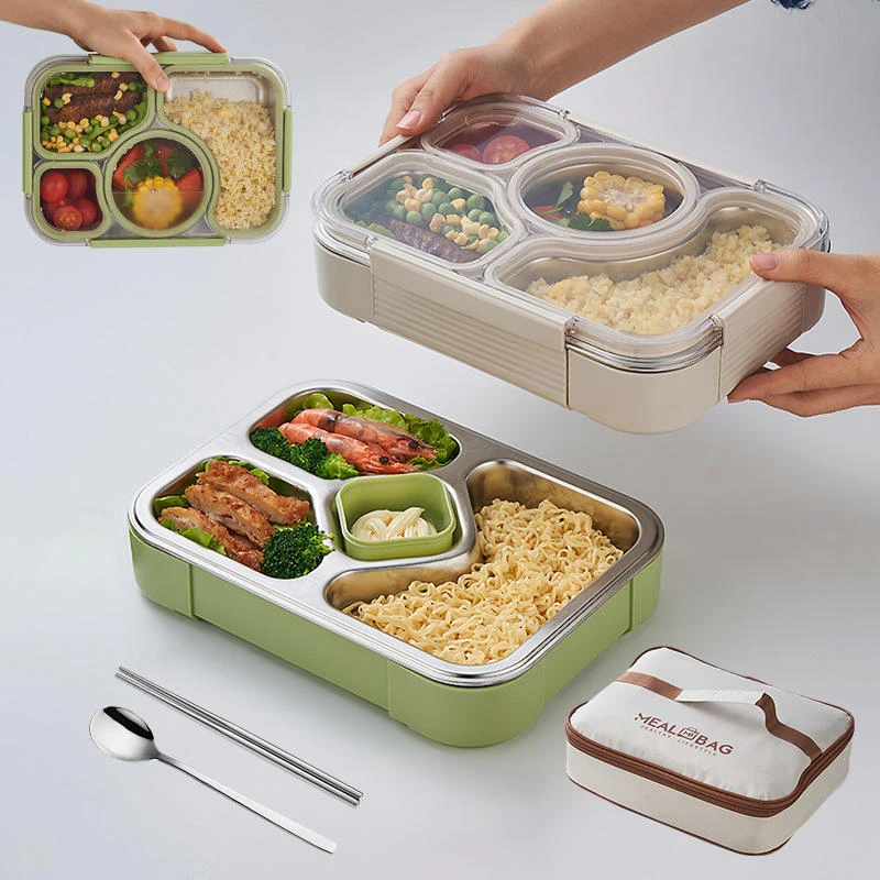 304不锈钢饭盒上班族保温饭盒学生分格餐盒便携防溢餐盒便当盒