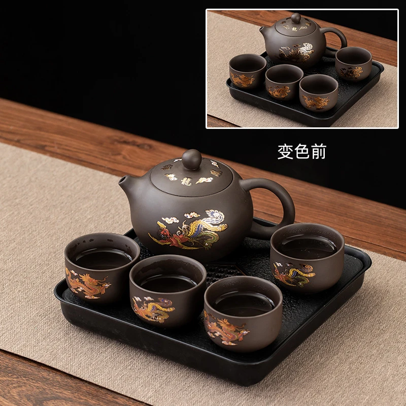 凤鸣壶关水遇热变色紫砂西施壶半手工茶壶泡茶壶家用大号