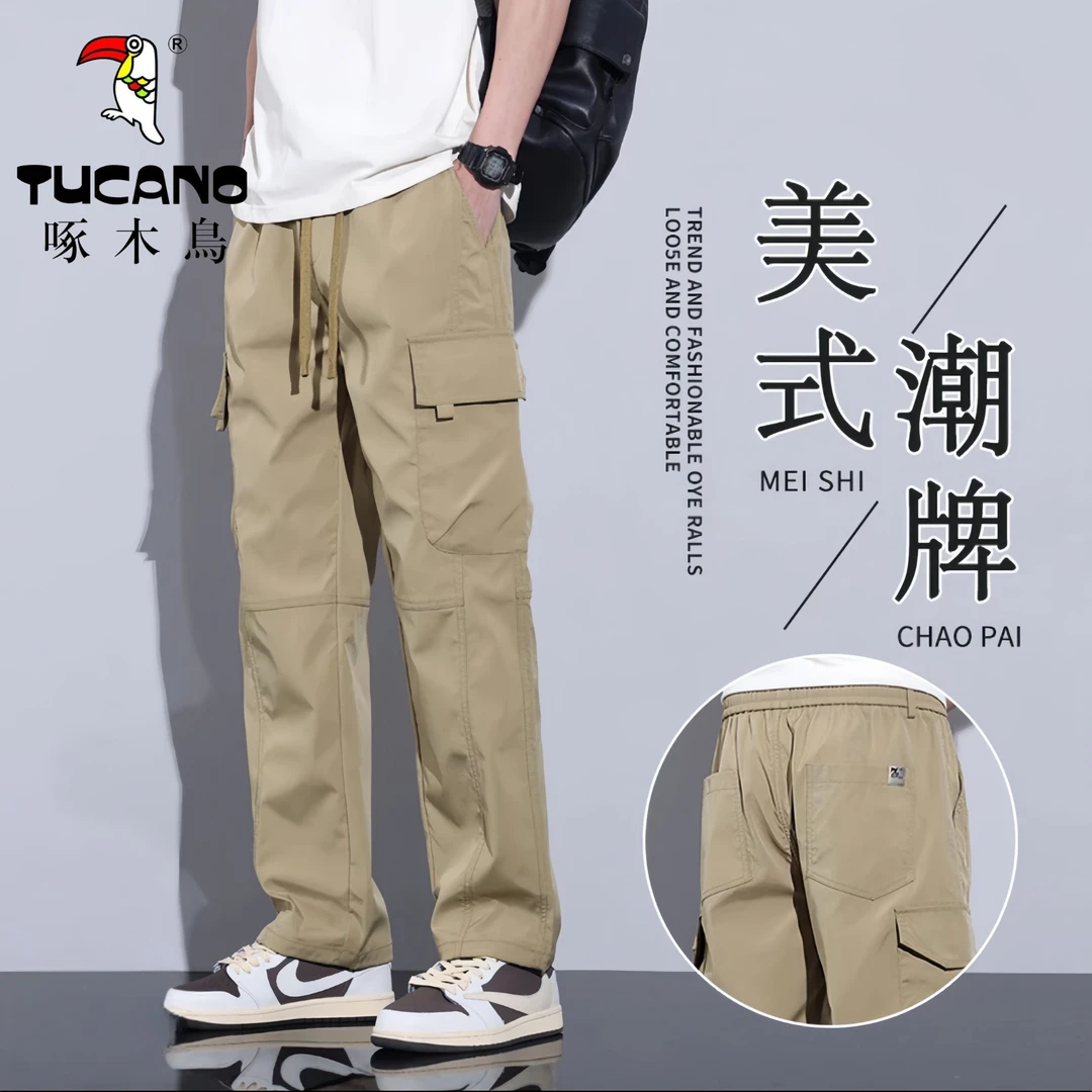 TUCANO/啄木鳥美式工装裤新款宽松直筒潮牌 运动阔腿休闲长裤男士