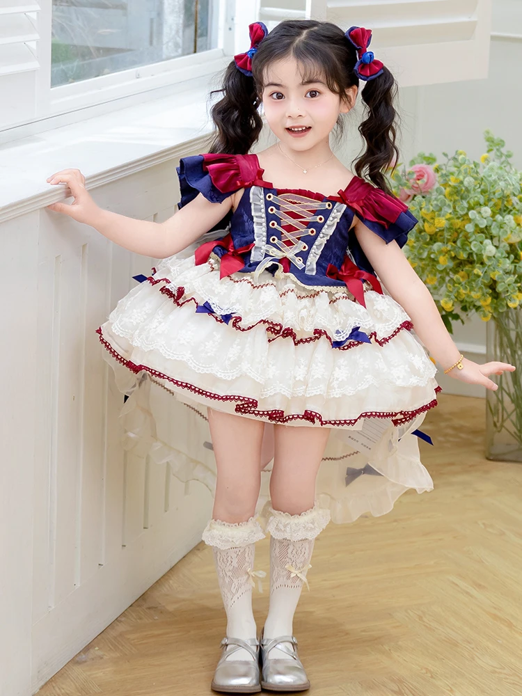 2025白雪公主裙吊带裙/背心裙女连衣裙女童少女蕾丝裙子