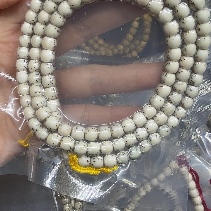 手串星月菩提故瓷白6/7直切河豚