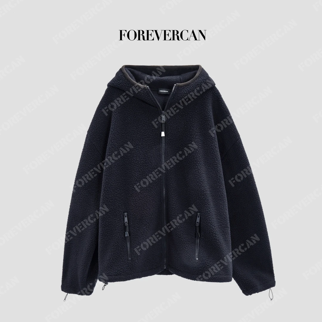 FOREVERCAN“多元都市”慵懒风宽松廓形连帽卫衣外套WC57382