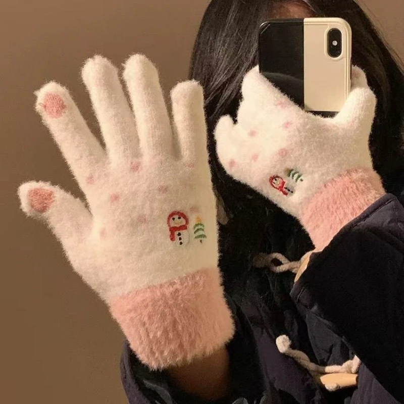 手套女冬季冬天可爱女生加绒加厚学生可触屏女骑车防寒保暖骑行TJ